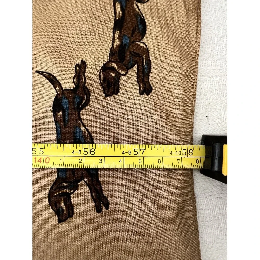 Vintage Double Face EQUESTRIAN Scarf Red Tartan Jockey Dachshund JG Hook